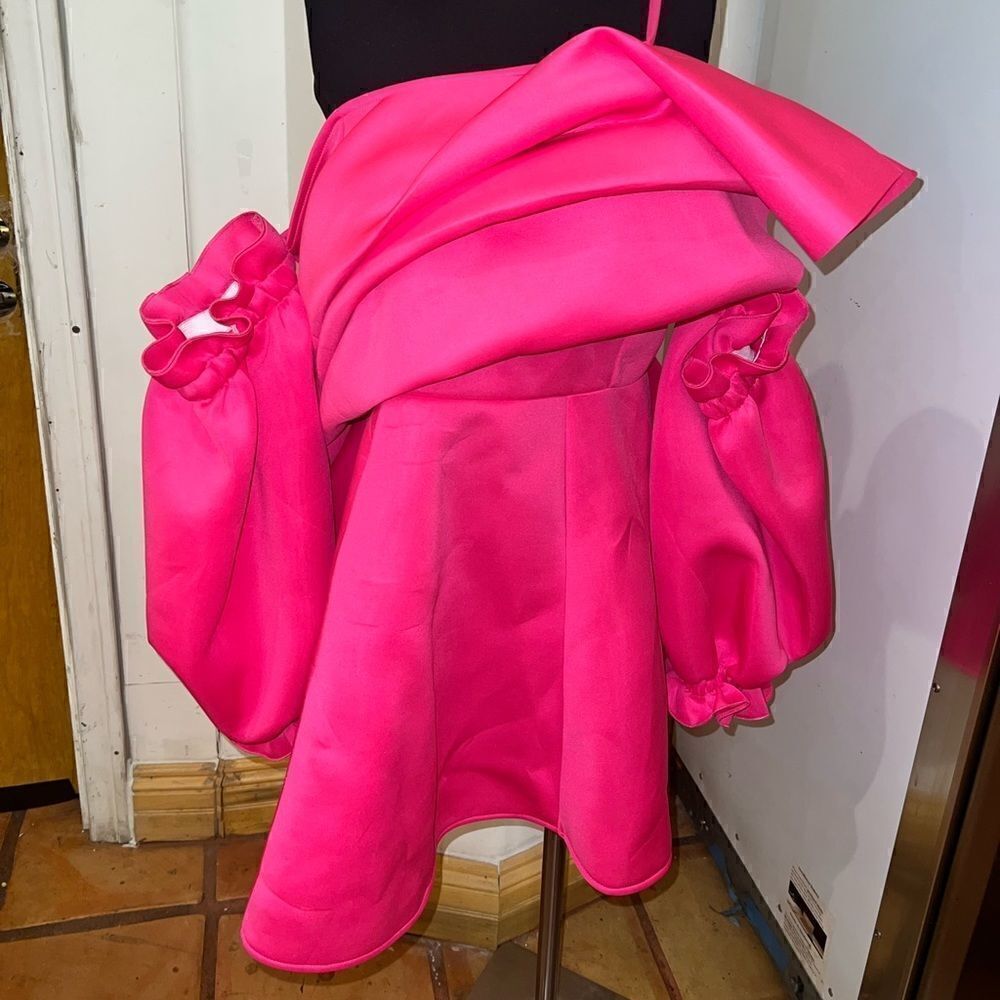2XL hot pink dress AOMEI